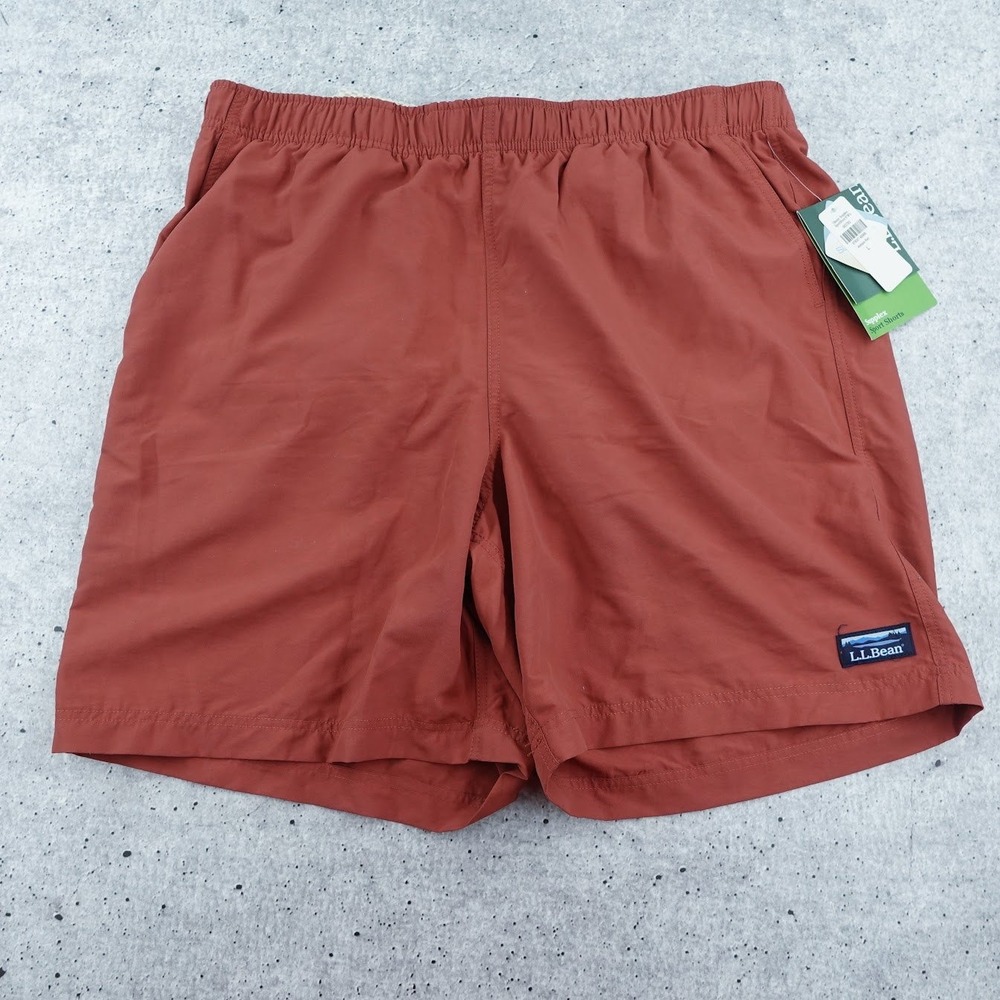 LL Bean Mens Classic Supplex Sport Shorts 8" Antique Red 503783 Size L NWT